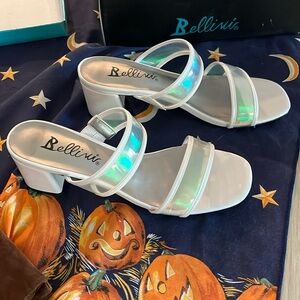 Bellini white/lucite sandals never worn